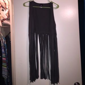 Plus Suede Fringe Vest